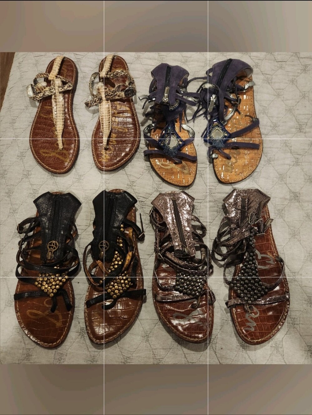Sam Edelman Strappy Sandals bundle of 4 Size 7.5M